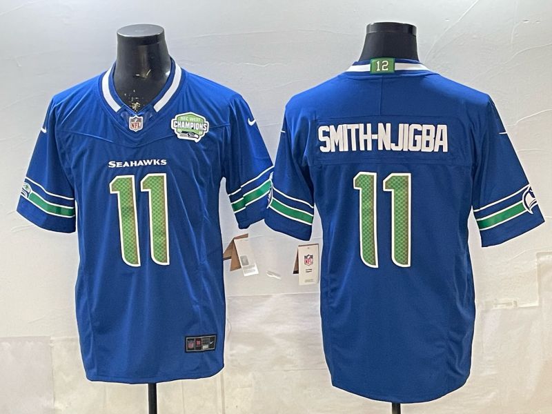 Men 2026 Seattle Seahawks #11 Smith-Hjigba Blue 6th generations Nike Limited NFL Jersey style 003->seattle seahawks->NFL Jersey